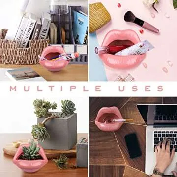 Creative Ceramic Cigarette Ashtrays Personality Red Lips Ashtray Desktop Smoking Ash Tray Fashion Lip Shape Home Decorations Office Bar Indoor Outdoor Patio Use Handmade Craft Gift for Men Women