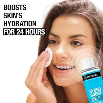Neutrogena Hydro Boost Micellar Water with Hydrating Hyaluronic Acid, Micellar Cleansing Water for Sensitive Skin Removes Makeup, Dirt & Oil, Non-Comedogenic & Alcohol-Free, 13.5 fl. oz