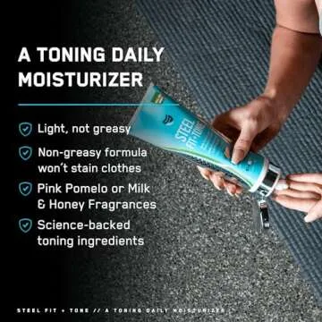 SteelFit Steel Fit + Tone Skin Tightening Cream - 24-Hour Firming Moisturizer, Milk & Honey Scent, 3...