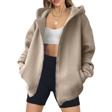 ANRABESS Women's Cozy Zip Up Hoodie - Stylish & Comfortable for Fall 2024
