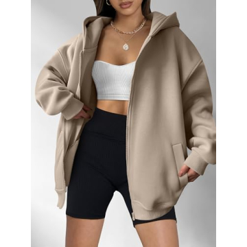 ANRABESS Women's Cozy Zip Up Hoodie for Fall 2024