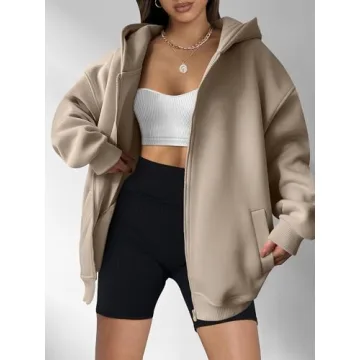 ANRABESS Women's Cozy Zip Up Hoodie for Fall 2024