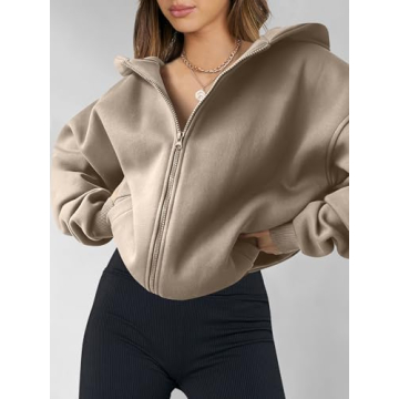 ANRABESS Women's Cozy Zip Up Hoodie for Fall 2024