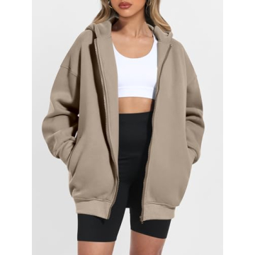 ANRABESS Women's Cozy Zip Up Hoodie for Fall 2024