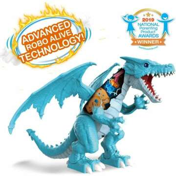Robo Alive Dragon Blue - Fun Fire-Breathing Toy