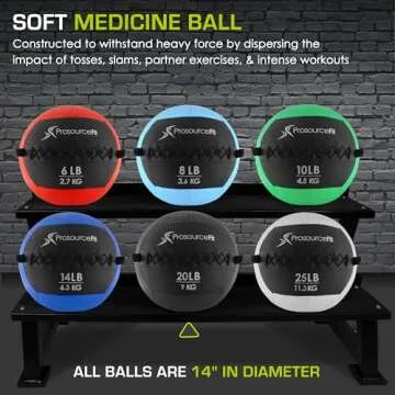 ProsourceFit Soft Medicine Balls - Ideal for Dynamic Full Body Exercises