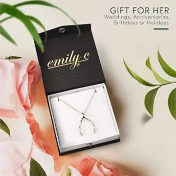 Emily C Original Patented Ring Holder Necklace - Stainless Steel - Women & Men Wedding /Engagement Ring Necklace Holder - Gift for Her - Mother, Mom, Wife, Nurse, Doctor (Wishbone)