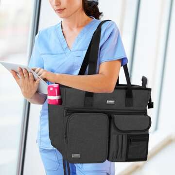 Trunab Nurse Tote Bag with Laptop Sleeve for Work