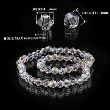 Yopay 3000 Pieces Bicone Crystal Beads, DIY 4MM Bulk Faceted Crystal Glass Briolette Beads for Makin...