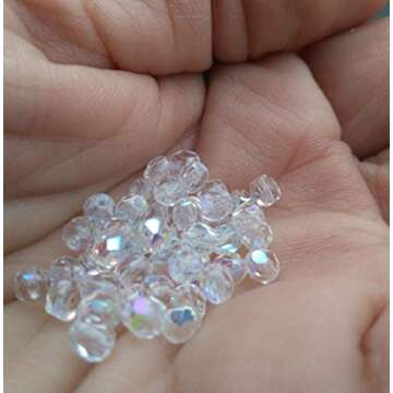 Yopay 3000 Pieces Bicone Crystal Beads, DIY 4MM Bulk Faceted Crystal Glass Briolette Beads for Making Jewelry, Beading Projects, Bracelets, Necklaces, Earrings, Clear