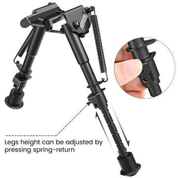 Feyachi B13 M Lock Bipod 6-9 Inch Lightweight Rilfe Bipod Directly Attach to M Lock System for Hunting and Shooting