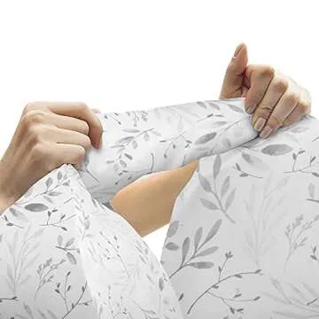 Boppy Side Sleeper Pregnancy Pillow with Removable Jersey Pillow Cover, Gray Falling Leaves, Compact Stay-Put Design with Signature Stretch Panel, Prenatal and Postnatal Positioning