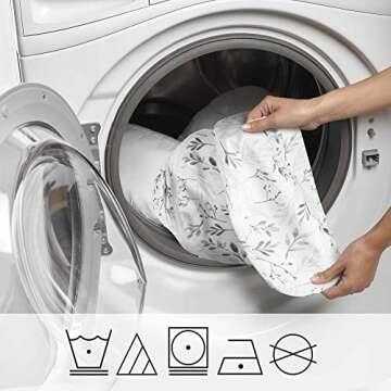 Boppy Side Sleeper Pregnancy Pillow with Removable Jersey Pillow Cover, Gray Falling Leaves, Compact Stay-Put Design with Signature Stretch Panel, Prenatal and Postnatal Positioning