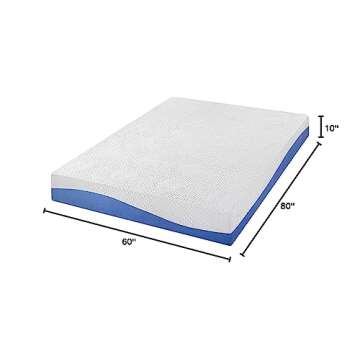 PrimaSleep Queen Mattress, 10 Inch Gel Memory Foam Mattress, Gel Infused for Comfort and Pressure Re...