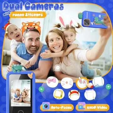 Luyiilo Kids Smartphone Toy with Learning Games and Dual Camera
