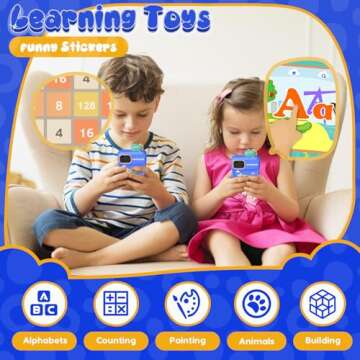 Kids Smart Phone Toys for Boys,Dinosaurs Gift Toys for Boys Ages 3-9 Christmas Birthday Gifts Mini Smart Phone Toys with 2.8" Touchscreen 16 Learning Games Dual Camera Music Player, 8G SD Card