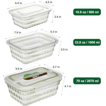 Taiuloo Set of 3 BPA Free Salad Storage Containers for Meal Prep and Snacks