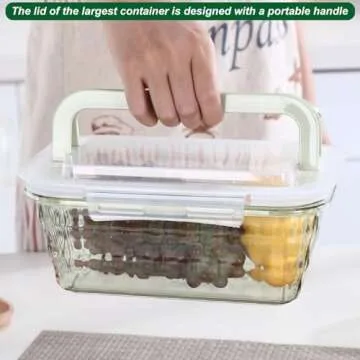 Taiuloo Set of 3 BPA Free Salad Storage Containers