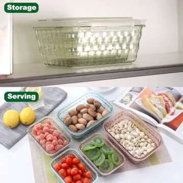 Taiuloo Set of 3 BPA Free Salad Storage Containers
