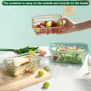 Taiuloo Set of 3 BPA Free Salad Storage Containers