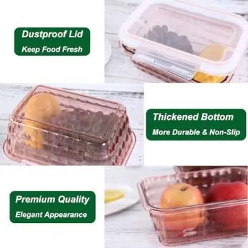 Taiuloo Set of 3 BPA Free Salad Storage Containers