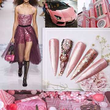 Makartt Poly Nail Gel Mermaid Glitter Builder Nail Gel Hard Gel for Nails Valentines Beauty Gift Sets Gel Nail Builder Trendy Nail Art Design Salon Nail Easy DIY at Home