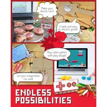 Makey Makey STEM Kit from Joylabz, Educational Science Kits, 1000s of Engineering and Computer Coding Activities, Hands-on Technology Learning Fun, Engineering Kits for Kids, STEM Kits