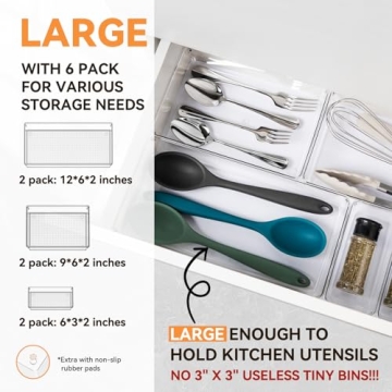 Clear Plastic Drawer Organizer Trays for Home & Office