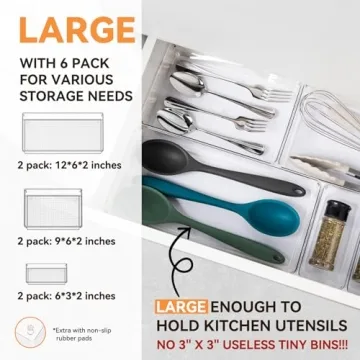 Clear Plastic Drawer Organizer Trays for Home & Office