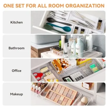 Clear Plastic Drawer Organizer Trays for Home & Office