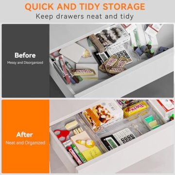Clear Plastic Drawer Organizer Trays for Home & Office