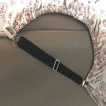 Bed Sheet Clips Straps Sheet Holder Mattress Clips, Adjustable Elastic Bed Sheet Grippers Straps Suspender Fasteners Holder (Black Set of 4)