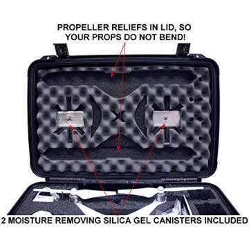 Case Club Pre-Cut Waterproof Drone Case with Wheels, Extension Handle & 2 Moisture Absorbing Silica Gel - Fits DJI Phantom 4 (Propellers On)