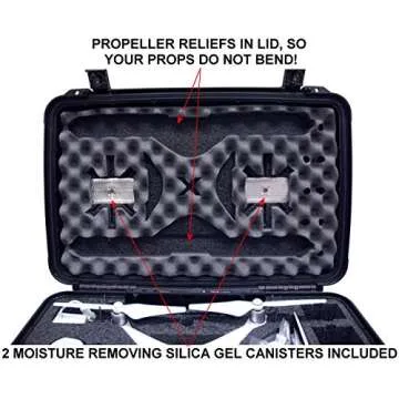 Case Club Pre-Cut Waterproof Drone Case with Wheels, Extension Handle & 2 Moisture Absorbing Silica Gel - Fits DJI Phantom 4 (Propellers On)
