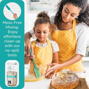 Ameeze Premium Sourdough Starter Jar Kit - 24oz Wide Mouth Glass Jar with Feeding Tracker, Thermomet...