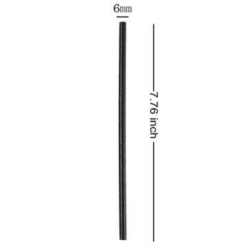 GDMINLO 100 Pack Paper Straws Black Eco-Friendly Drinking Biodegradable for Party Supplies, Bridal/B...