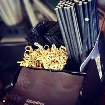 GDMINLO 100 Pack Paper Straws Black Eco-Friendly Drinking Biodegradable for Party Supplies, Bridal/Baby Shower, Birthday, Mixed Drinks, Weddings, Restaurant, Food Service