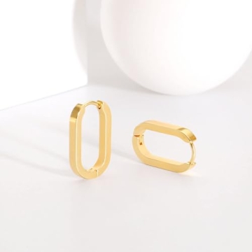 Follome Stylish Gold Paperclip Earrings for Women