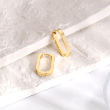 Follome Stylish Gold Paperclip Earrings for Women