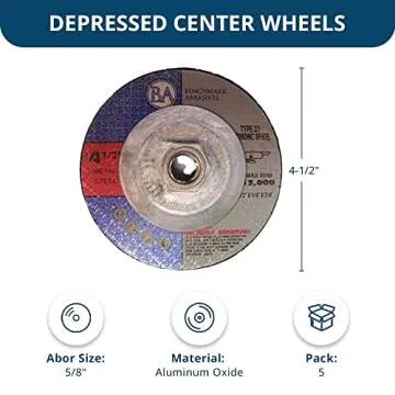 Benchmark Abrasives 4.5" Grinding Wheels - 10 Pack for Pros