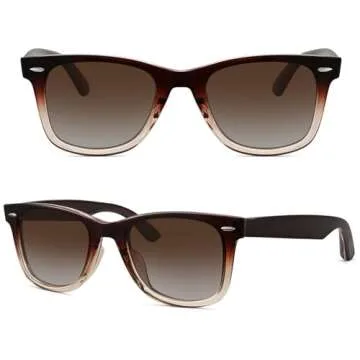 MEETSUN Polarized Sunglasses for Women Classic Retro Square Driving Ladies Sun Glasses UV Protection Brown Gradient