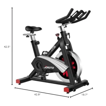 JOROTO Belt Drive Indoor Cycling Bike with Magnetic Resistance Exercise Bikes Stationary (300 Lbs Weight Capacity) (Updated)