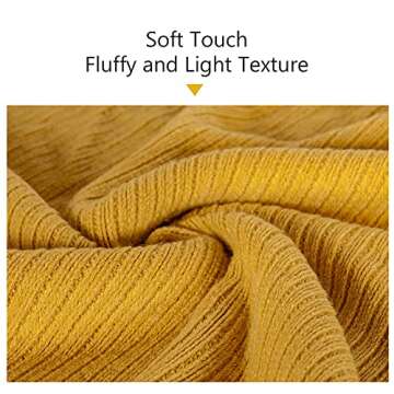 NTBAY Acrylic Knitted Throw Blanket, Lightweight and Soft Cozy Decorative Woven Blanket with Tassels...