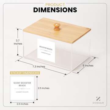 ZUHSAN Dryer Sheet Holder with 10 bonus random Labels, Acrylic made tissue box holder, Acrylic Conta...