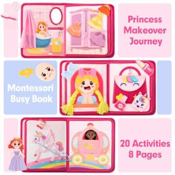 hahaland Toys Ages 3-5 Girls - Busy Board Princess Toys 3 Year Old Girls - Toddlers Quiet Busy Book ...