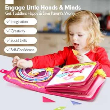 hahaland Toys Ages 3-5 Girls - Busy Board Princess Toys 3 Year Old Girls - Toddlers Quiet Busy Book Pretend Play - Montessori Toys 3-4 Year Old Girl Birthday Gifts