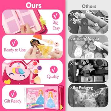 hahaland Toys Ages 3-5 Girls - Busy Board Princess Toys 3 Year Old Girls - Toddlers Quiet Busy Book Pretend Play - Montessori Toys 3-4 Year Old Girl Birthday Gifts
