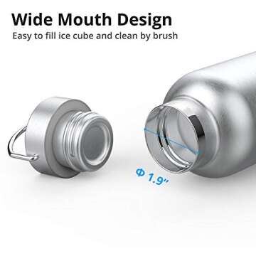 Triple Tree 26OZ Vacuum Insulated Stainless Steel Water Bottle, Double Wall Wide Mouth Lids Keeps beverage Hot or Cold Sweat Proof