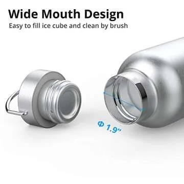 Triple Tree 26OZ Vacuum Insulated Stainless Steel Water Bottle, Double Wall Wide Mouth Lids Keeps beverage Hot or Cold Sweat Proof