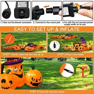 JinhzWin Halloween Inflatable Decorations, 7 Ft Long Halloween Clearance Pumpkin Family Inflatable Built in LED Lights Blow Up Horror Pumpkin Decor for Halloween Indoor Outdoor Yard Garden Decoration